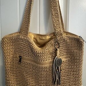 The Sak Beige Crochet Tote Bag